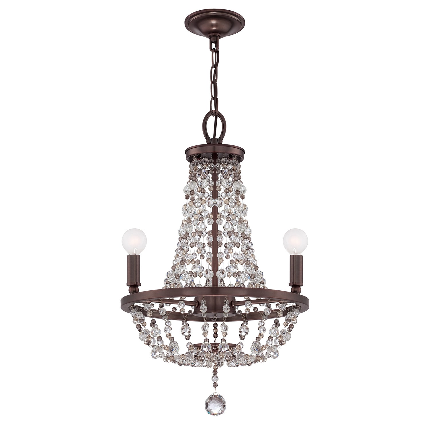 Crystorama Channing Collection 3-light Chocolate Bronze/ Crystal Chandelier - Chandeliers For Bedrooms by Overstock.com