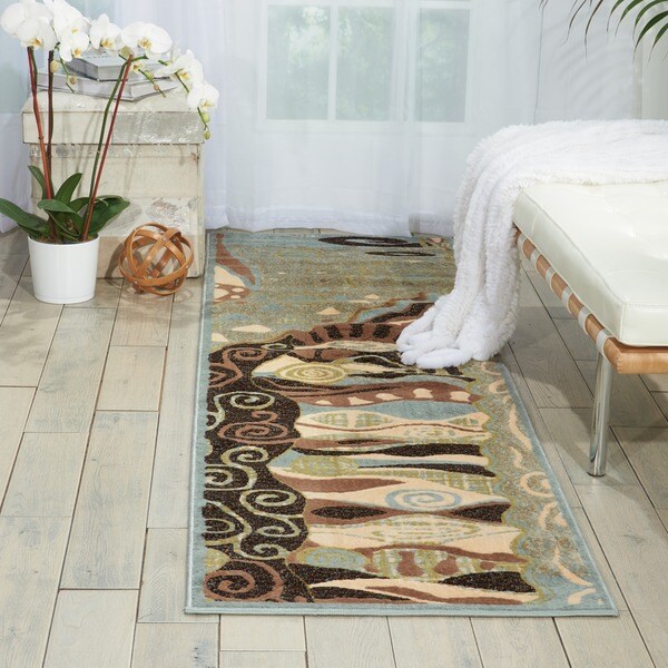 Nourison Modesto Blue Runner Rug (2'2 x 7'3) - 2'2"x7'3"