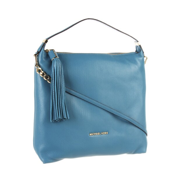 Michael Kors Weston Large Top Zip Shoulder Bag - Turquoise - Overstock ...