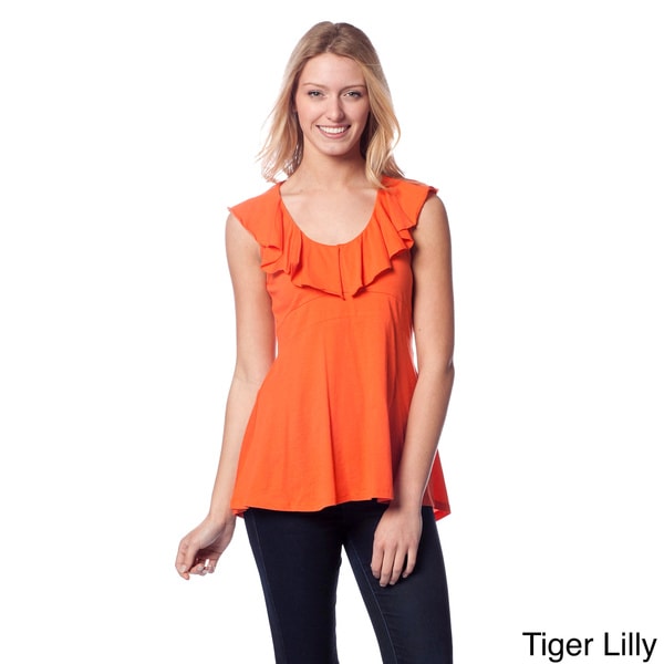 to Z Womens Cotton Ruffle Neck Top  ™ Shopping   Top