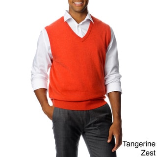 Ply Cashmere Men's V Neck Vest Cashmere Sweaters