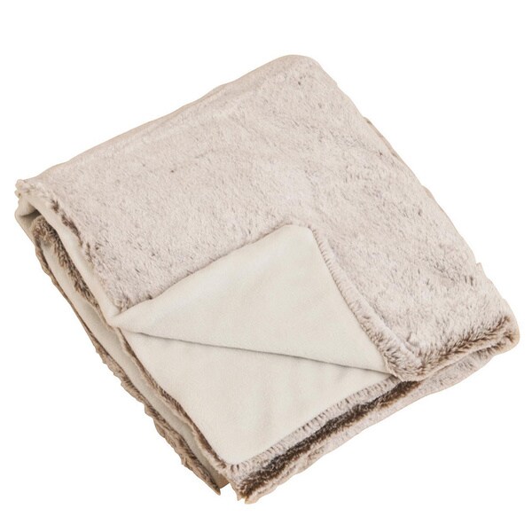 Plush Natural Faux Fur Throw