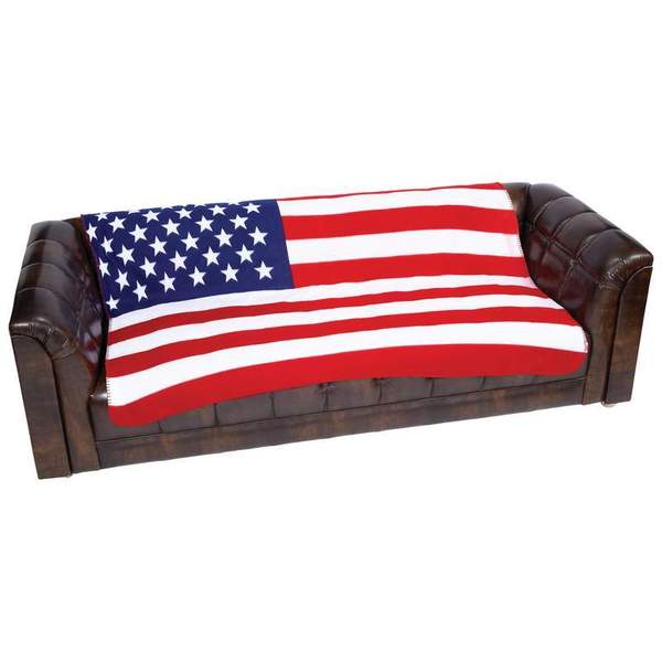 United States Flag Print Fleece 50 x 60-inch Throw