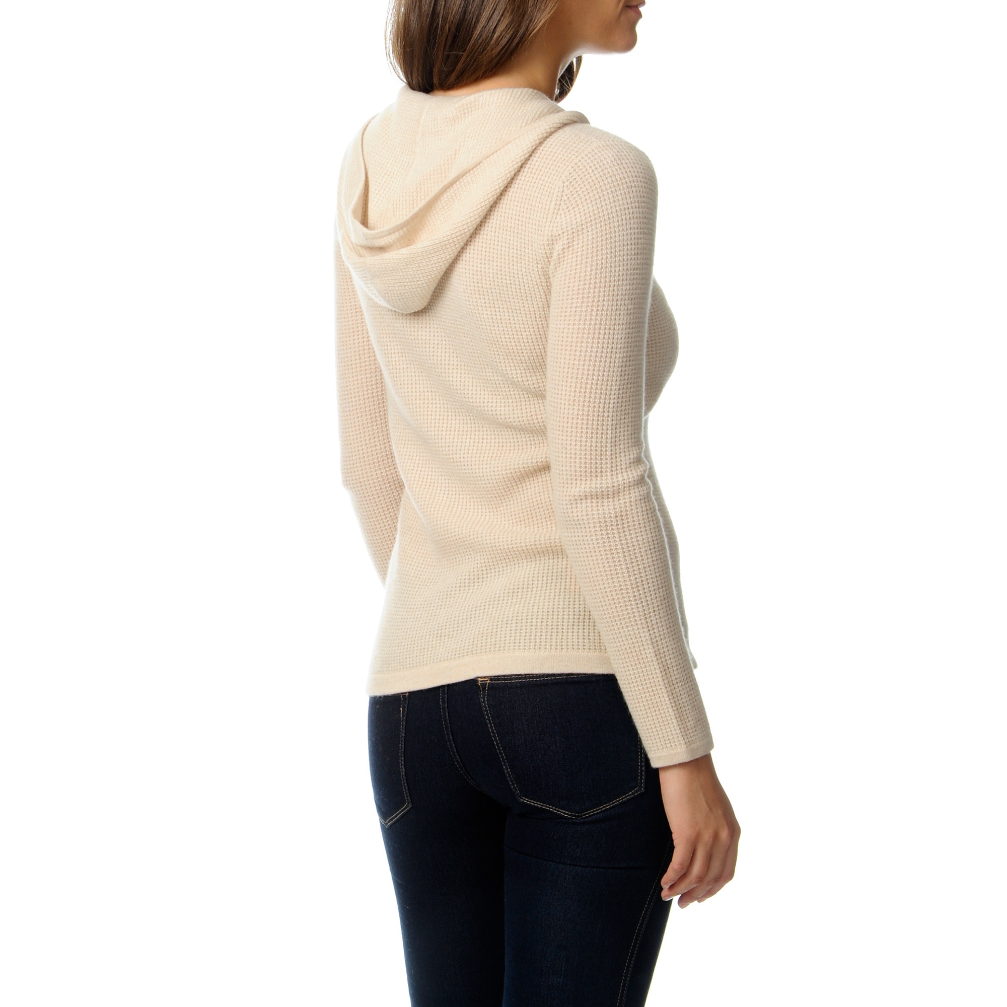 women's cashmere zip up hoodie