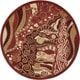 preview thumbnail 21 of 24, Nourison Modesto Abstract Geometric Area Rug 5'3" Round - Red - Round
