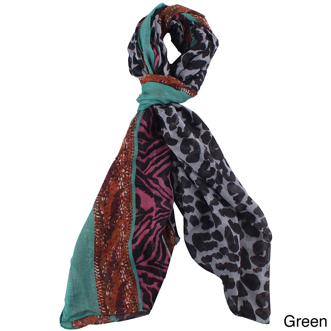 La77 Multicolored Animal Print Scarf