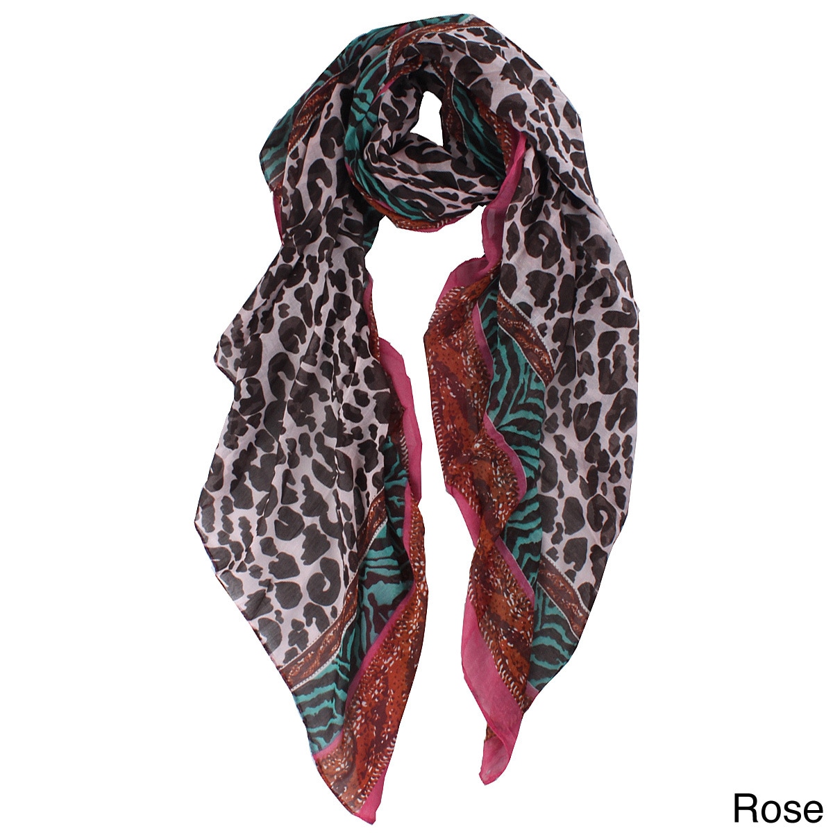 La77 Multicolored Animal Print Scarf