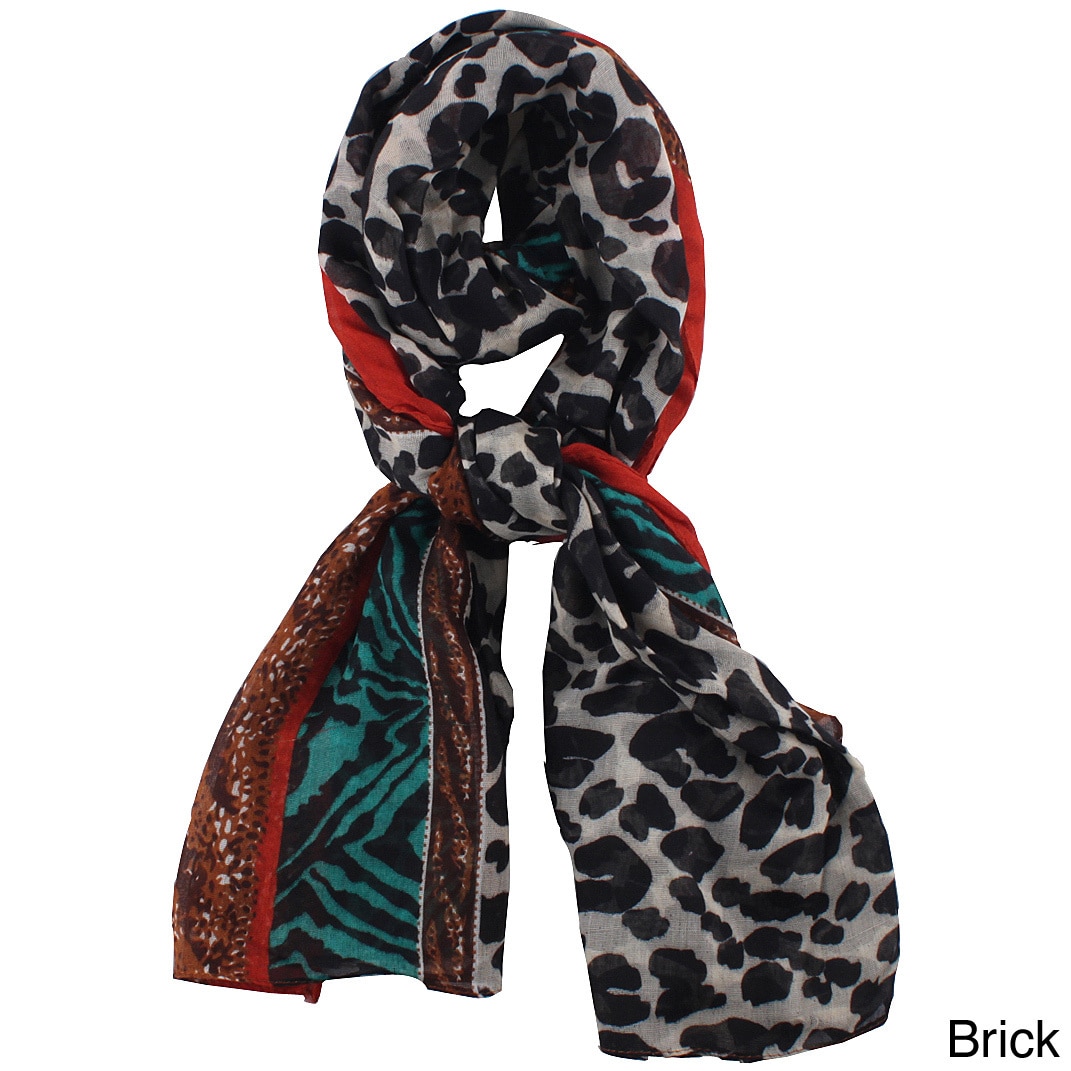 La77 Multicolored Animal Print Scarf