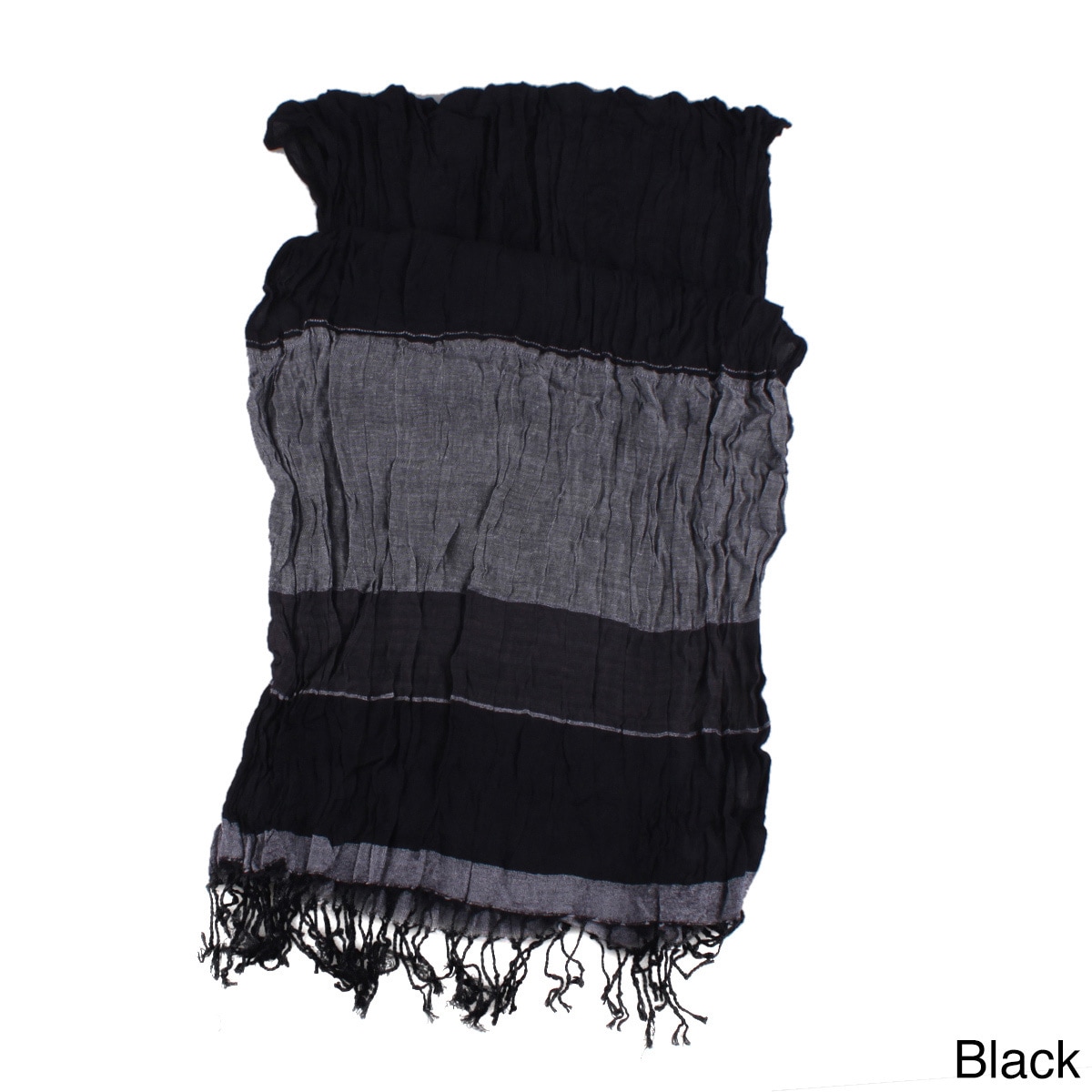 Striped Crinkled Scarf