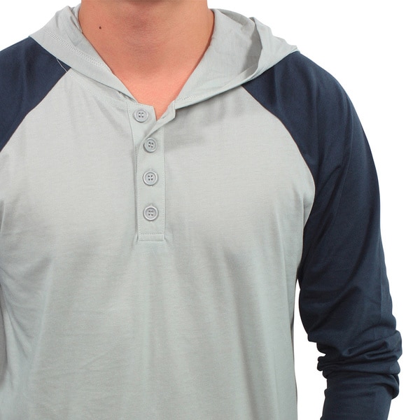 men's hooded henley shirt