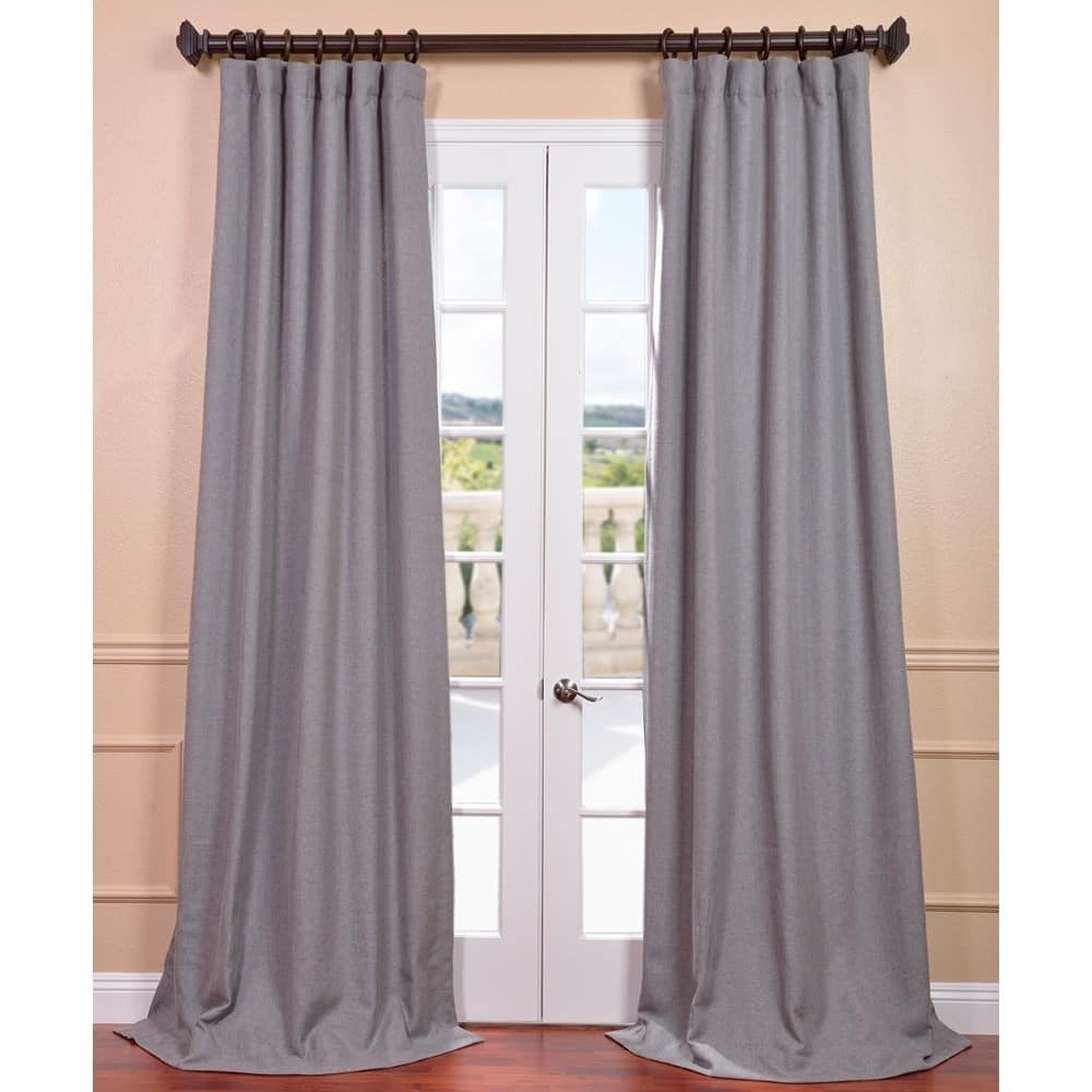 Exclusive Fabrics Light Grey Linen Curtain (1 Panel)