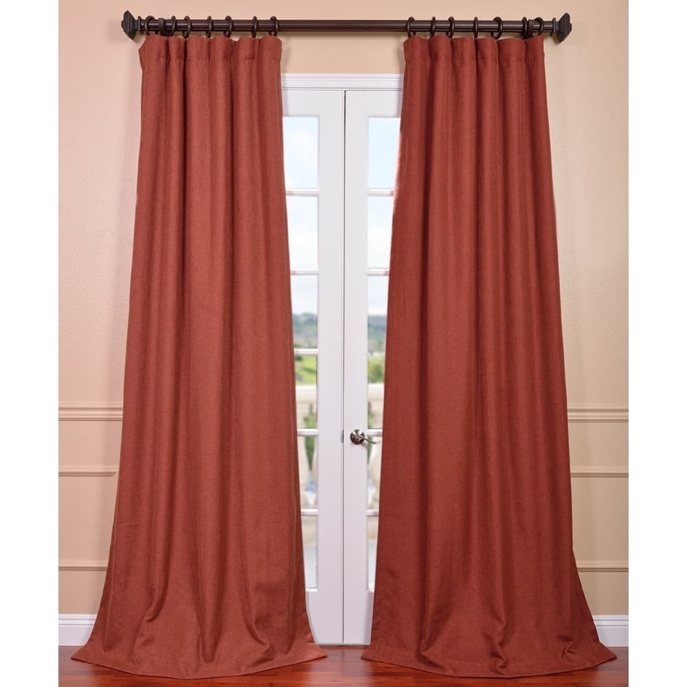 Exclusive Fabrics Rust Linen Weave Curtain (1 Panel)