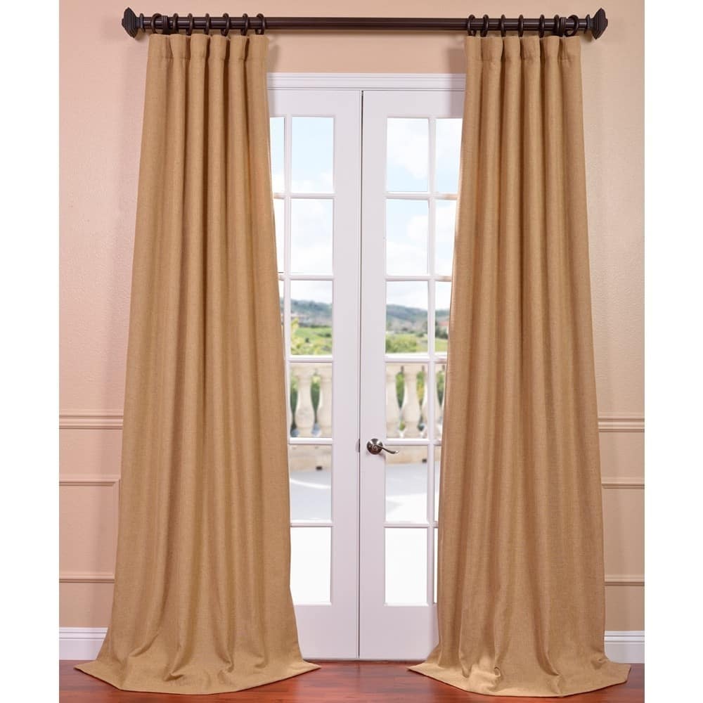 Exclusive Fabrics Farro Gold Linen Weave Curtain (1 Panel)