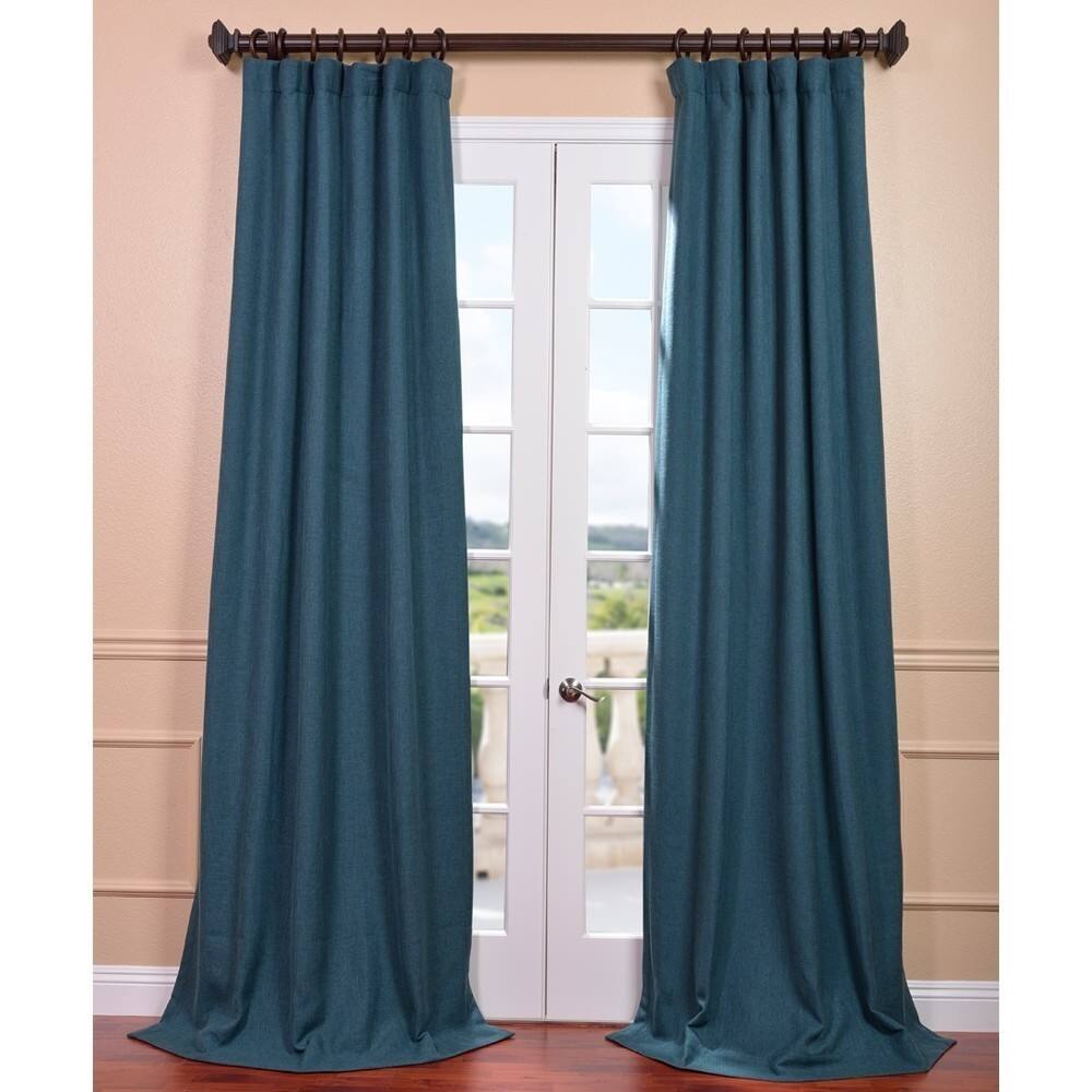 Exclusive Fabrics Spruce Linen Weave Curtain (1 Panel)