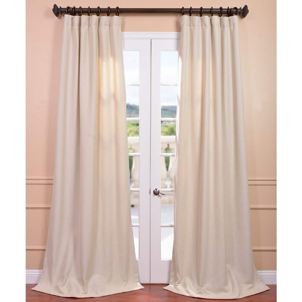 Exclusive Fabrics Beige Linen Weave Curtain (1 Panel)