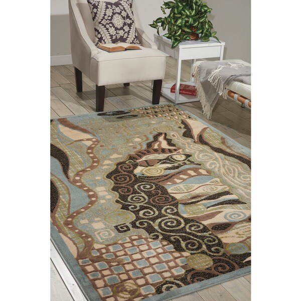 Nourison Modesto Blue Area Rug (5'3 x 7'3) - 5'3 x 7'3