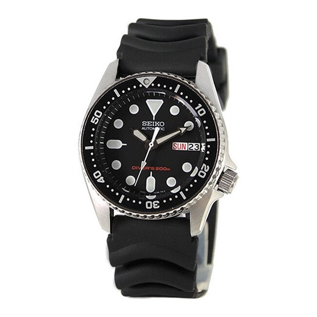 seiko black automatic dive watch skx013k1