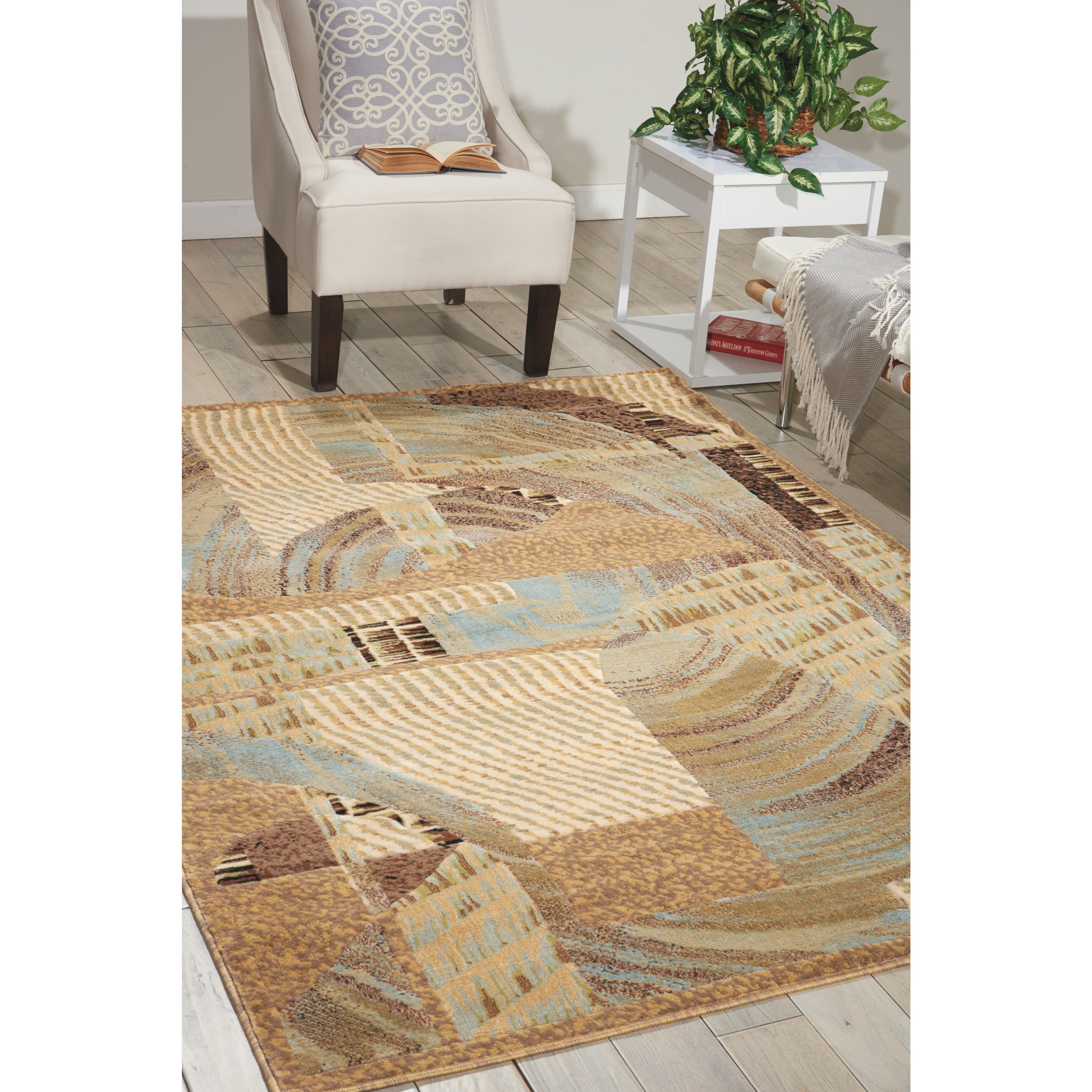 Shop Nourison Modesto Beige Area Rug 5'3" x 7'3" On Sale Free Shipping Today Overstock
