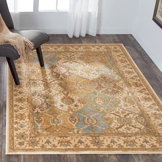 Gold 5x8 6x9 Rugs For Less Nourison Modesto Beige Traditional Area Rug 5 3 X 7