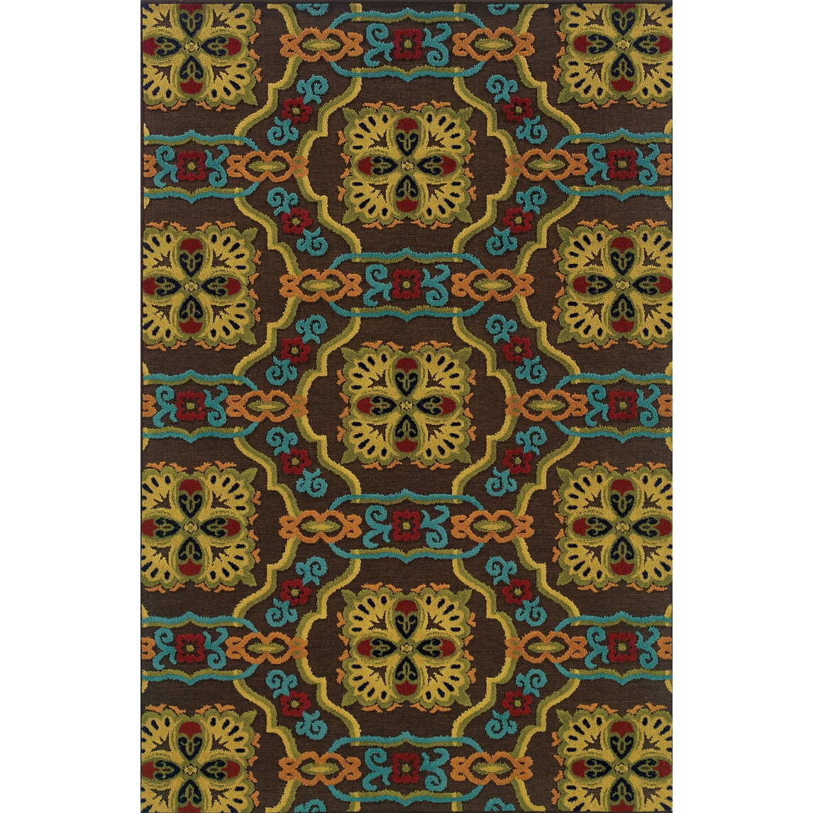 Durable Indoor/ Outdoor Brown/ Multicolored Polypropylene Area Rug (25 X 45)