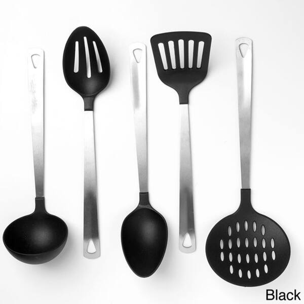 Stainless Steel And Nylon 5 Piece Kitchen Utensil Tool Set Overstock 8340903