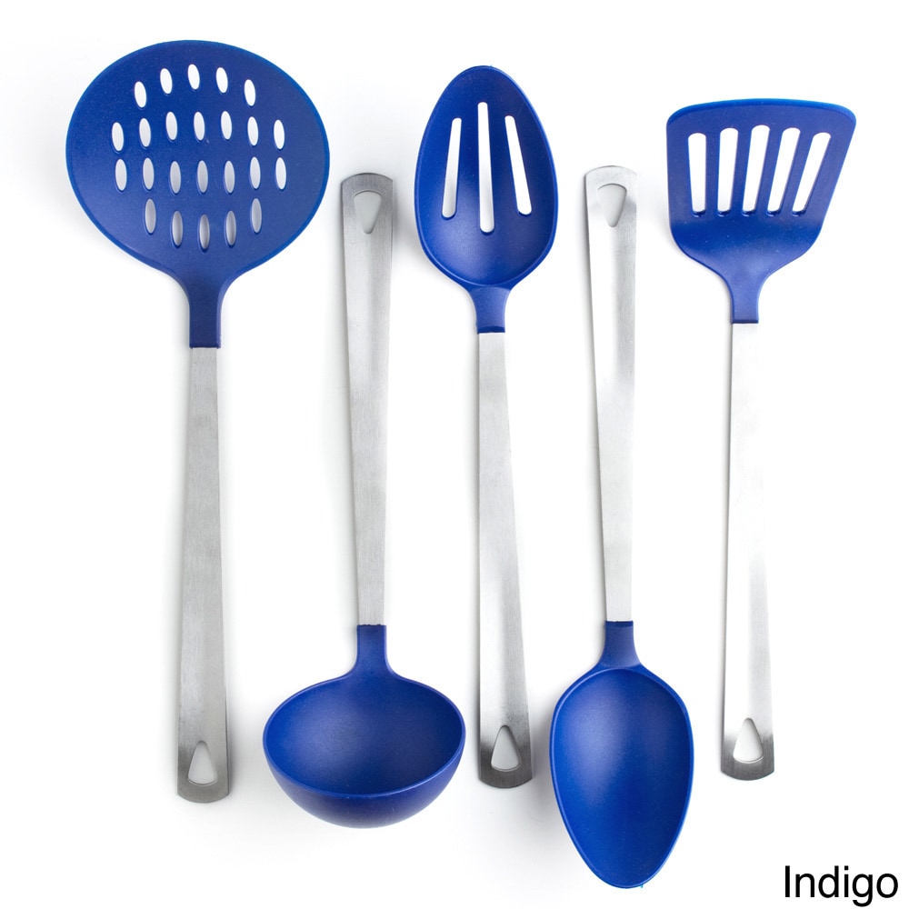 Stainless Steel Kitchen Utensil Set stainless steel and nylon 5 piece kitchen utensil tool set