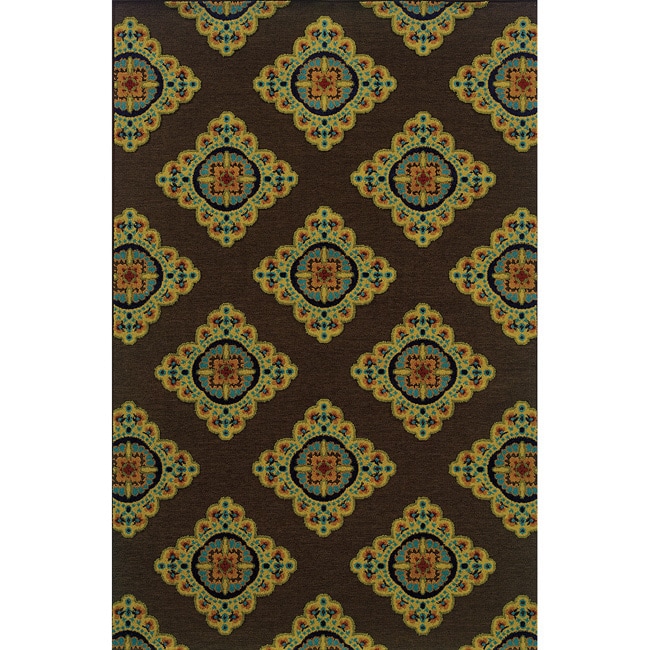 Indoor/ Outdoor Brown/ Multi Area Rug (67 X 96)