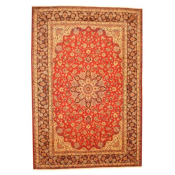 Herat Oriental Persian Hand-knotted Isfahan Wool Rug (9'8 x 14'2) - 9'8 x 14'2