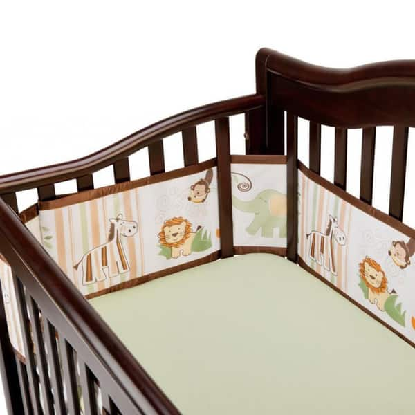 Shop Breathable Mesh Crib Bumper In Deluxe Safari Fun Overstock