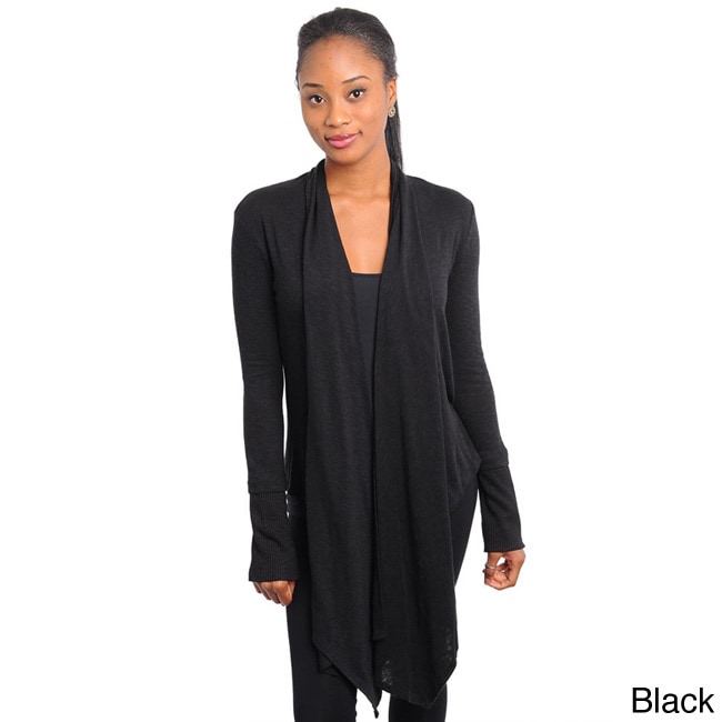 Stanzino Womens Lengthy Drape Front Cardigan