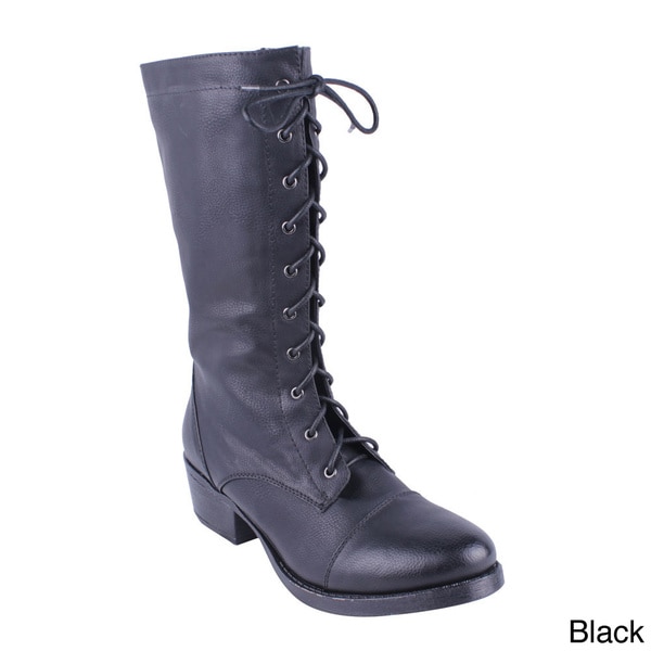 DBDK Women's 'Merride 1' Mid calf Combat Boots Elegant Boots