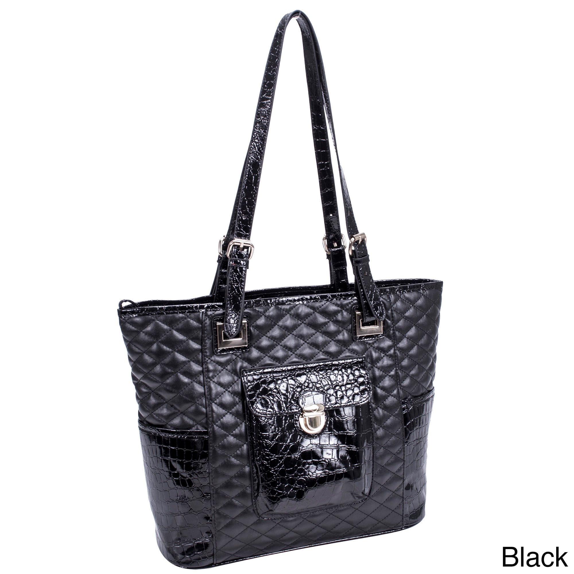 Parinda Farrah Quilted Croco Faux Leather Tote