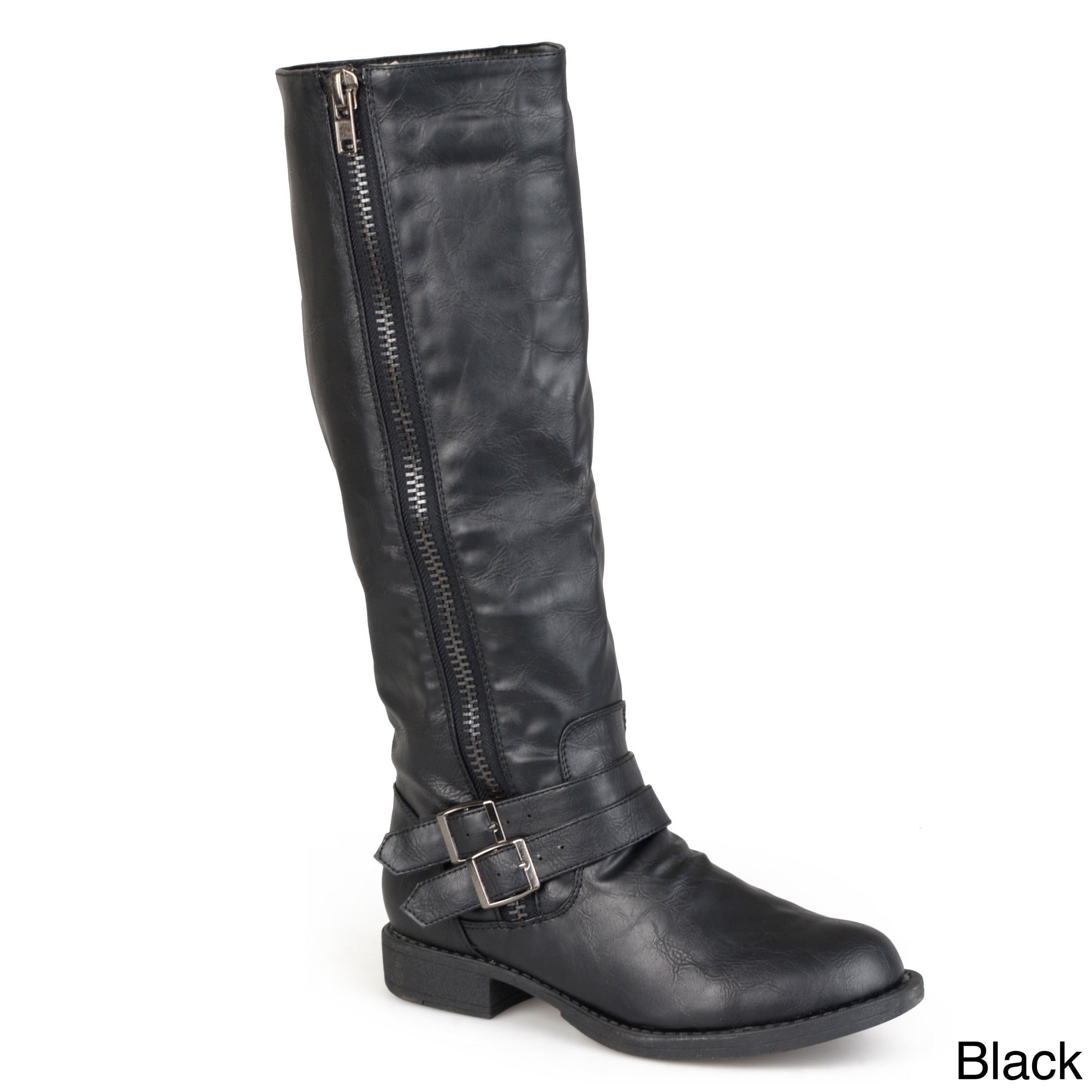 womens black riding boots wide calf