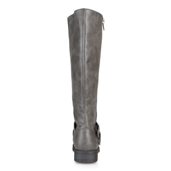 grey wide calf riding boots