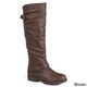 Journee Collection Women's 'Spokane' Red Zipper Riding Boot - Thumbnail 2