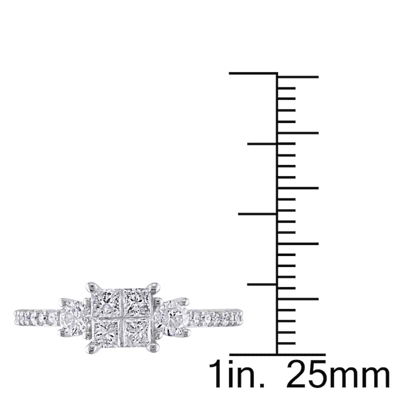 Miadora 10k White Gold 3/4ct TDW Diamond Engagement Ring