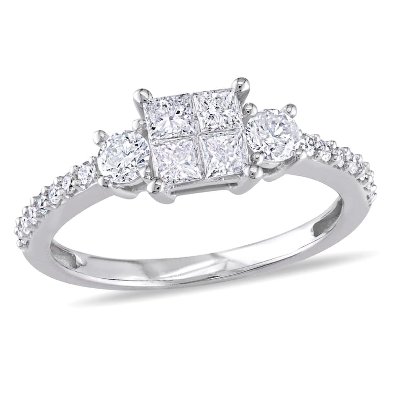 Miadora 10k White Gold 3/4ct TDW Diamond Engagement Ring