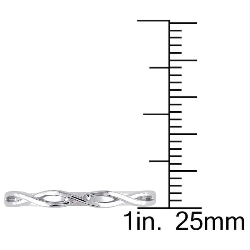 Miadora 10k White Gold Infinity Wedding Band