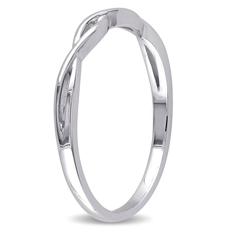 Miadora 10k White Gold Infinity Wedding Band