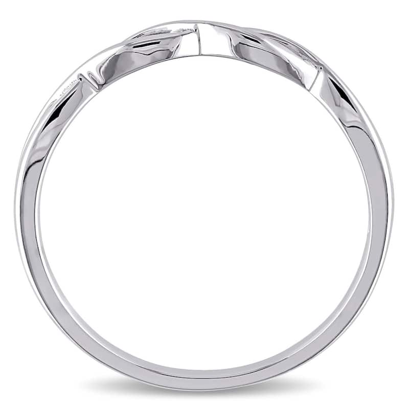 Miadora 10k White Gold Infinity Wedding Band