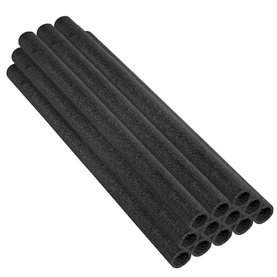 44 Inch Trampoline Pole Foam sleeves, fits for 1.5" Diameter Pole - Set of 12 -Black