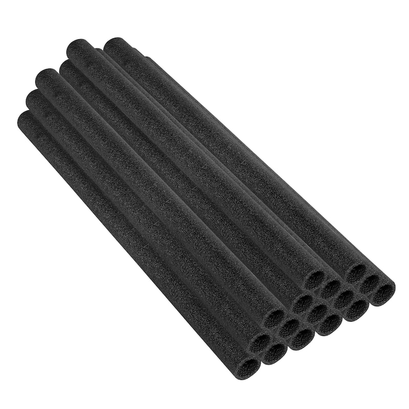 Machrus Upper Bounce 44 Inch Trampoline Safety Enclosure Foam Pole Sleeves - Fits 1.5 inch Diameter Pole - Set of 16 - Black