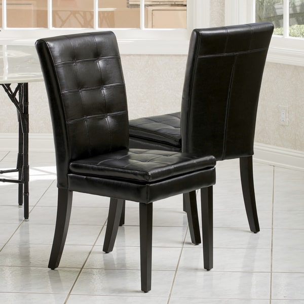 Crayton Leather Dining Chair (Set of 2) by Christopher Knight Home. Opens flyout.