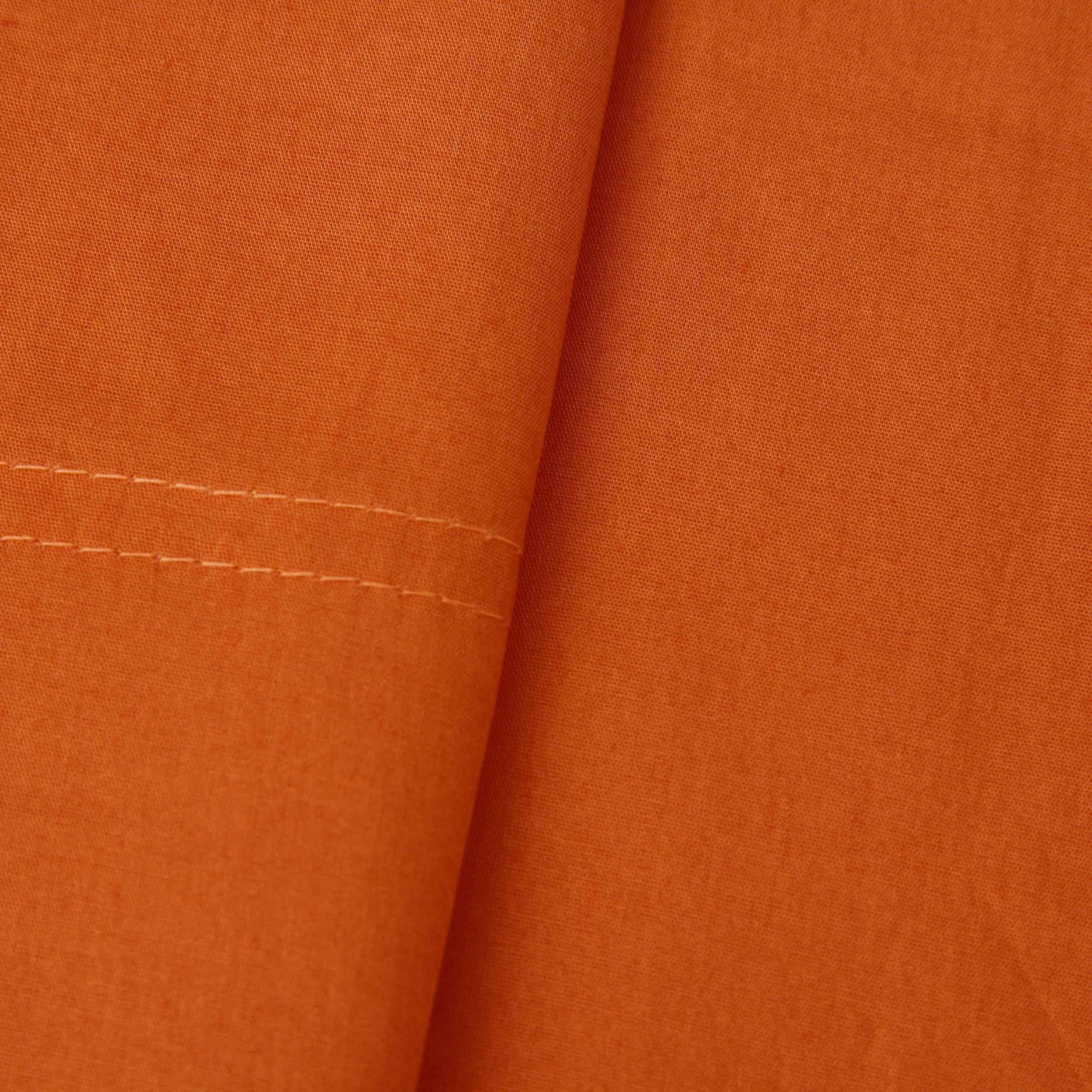 Grace Home Fashions Cotton Percale Side Pocket Sheet Set Orange Size Twin
