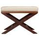 preview thumbnail 1 of 1, Porch & Den Palmer Cream and Walnut X-Leg Bench Ottoman X Bench Creme Vinyl