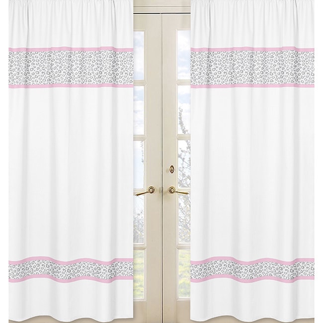 Kenya Pink/grey 84 inch Curtain Panel Pair