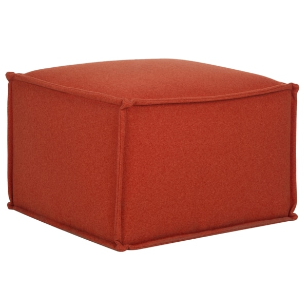 Safavieh Nevan Burnt Storage Orange Oak Ottoman