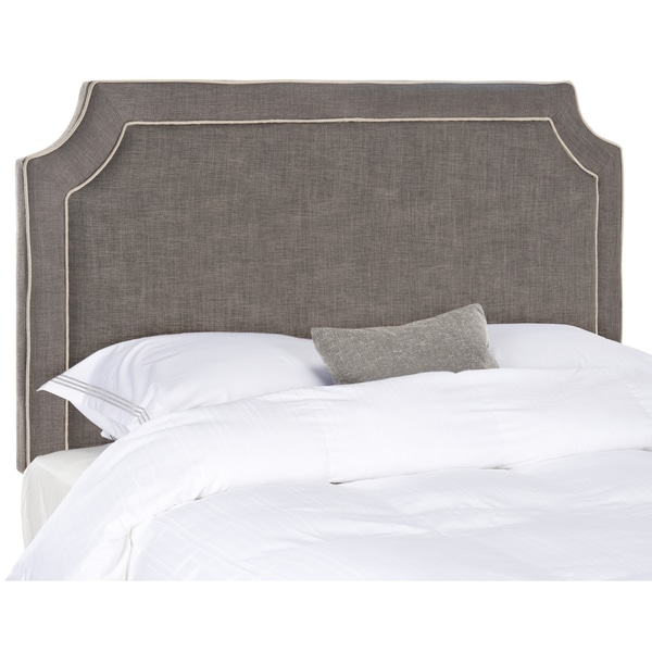 Safavieh Dane Charcoal Grey Light Piping Linen Safavieh Dane Charcoal Grey Light Piping Linen Upholstered Headboard Queen