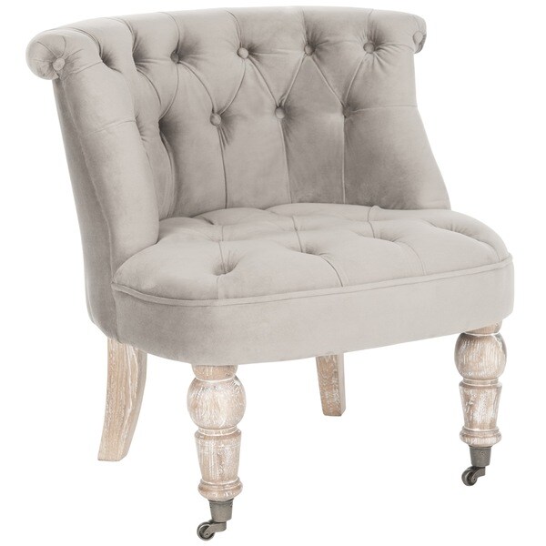 Shop Safavieh Carlin Mushroom Taupe Tufted Chair - Free Shipping Today