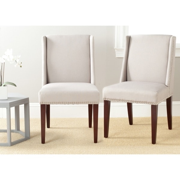 Safavieh En Vogue Dining Humphry Taupe Linen Dining Chairs (Set of 2) - 0
